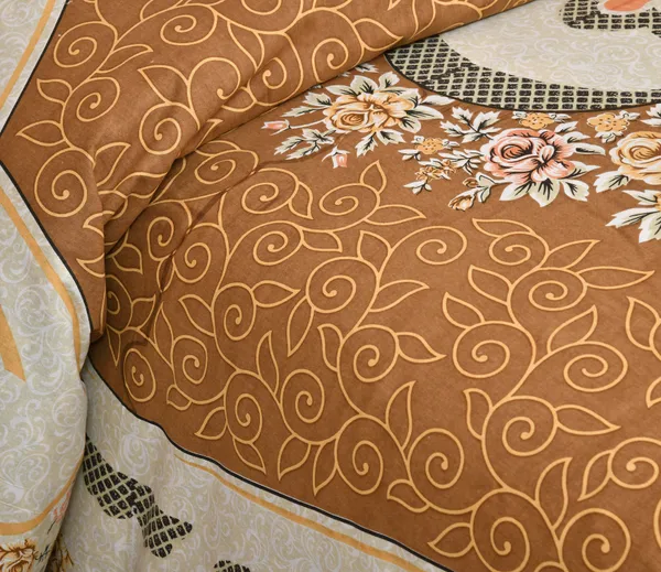 Brown_Cotton_Kaleen_Blossom_Double_Bedsheet_With_Pillow_Cover_100_X_108_Cm
